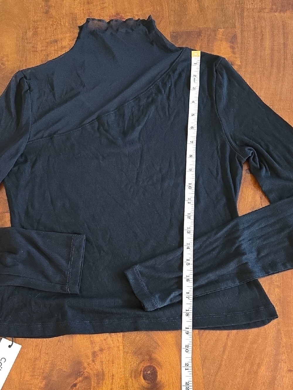 NWT Commense Black Long-Sleeve Mesh Mock Neck Top Size Large - Picture 4 of 6